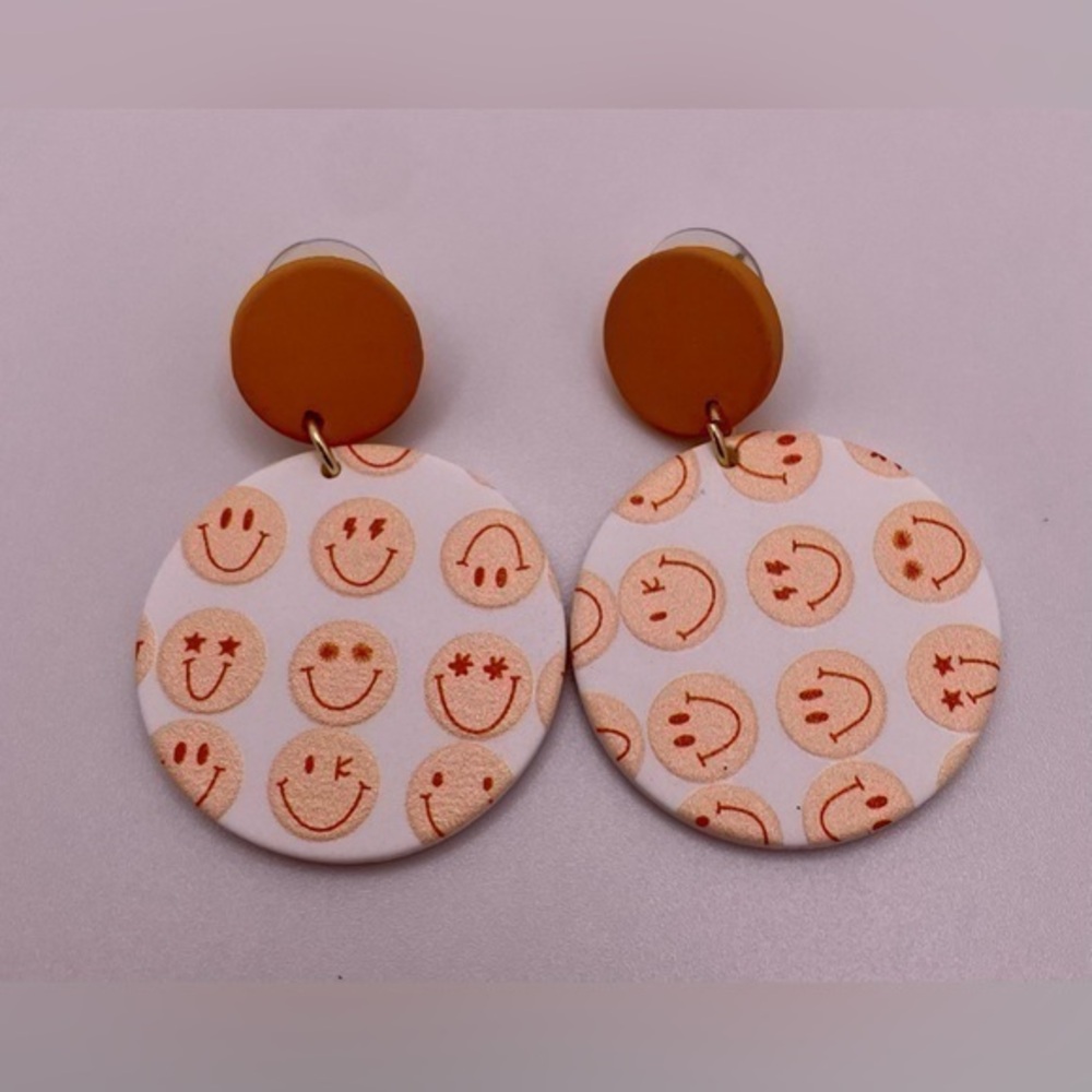 Orange Good Vibes Earrings - Picture 1 of 4